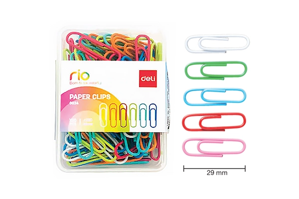 Kim Kẹp Giấy Đầu Tròn Bọc Nhựa Deli No.0024